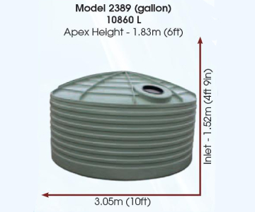 Model 2389 Gallon 10860 Litre Water Tank