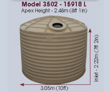 Model 3502 Gallon 15918 Litre Water Tank