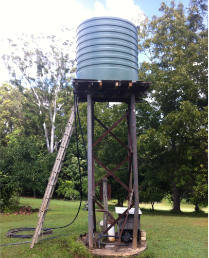 water tank installation on stand