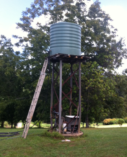water tank installation on tank stand
